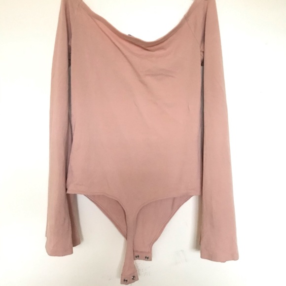 Nude Pink Bodysuit with Kimono Sleeves - Picture 6 of 6